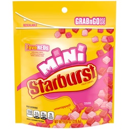 STARBURST Fave Reds Mini Fruit Chews Candy, Grab n Go, 8 oz image