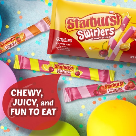STARBURST Swirlers Chewy Sticks Candy, Share Size, 2.96 oz