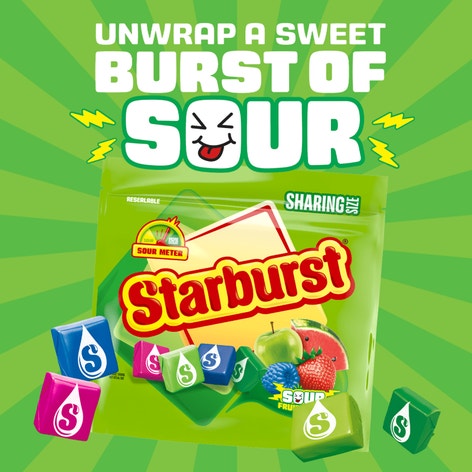 STARBURST SOUR SHARING SIZE STAND UP POUCH 15.6 OUNCES EACH