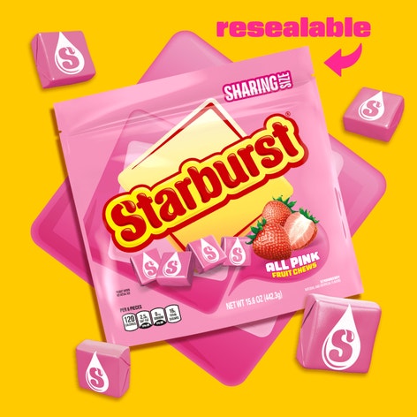 STARBURST AllPink Fruit Chews Candy, Stand Up Pouch, 15.6 oz