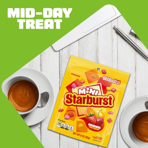 STARBURST Sours Mini Fruit Chews Candy, Grab n Go, 8 oz | Starburst