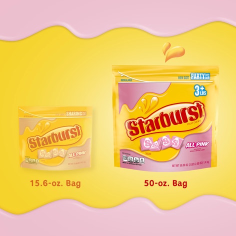 STARBURST AllPink Fruit Chews Candy, Party Size, 50 oz