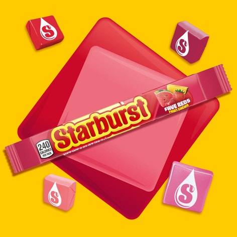 STARBURST Fave Reds Fruit Chews Candy, Single, 2.07 oz