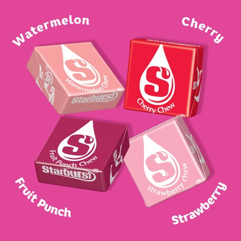 STARBURST Fave Reds Fruit Chews Candy, Single, 2.07 oz (Pack of 24)
