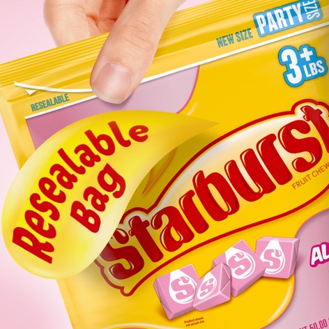 STARBURST AllPink Fruit Chews Candy, Party Size, 50 oz