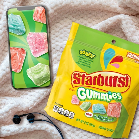 STARBURST Sours Gummies Candy, Sharing Size, 9 oz