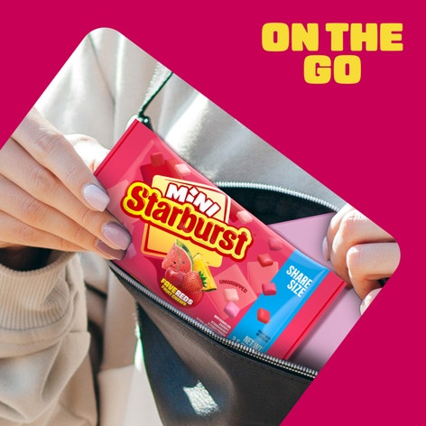 STARBURST Fave Reds Mini Fruit Chews Candy, Share Size, 3.5 oz
