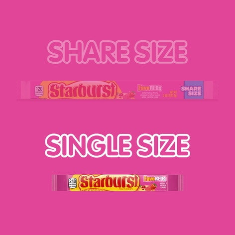 STARBURST Fave Reds Fruit Chews Candy, Single, 2.07 oz (Pack of 24)