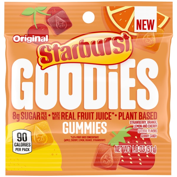 STARBUST GOODIES GUMMIES ORIGINAL PEG PACK 1.8 OUNCES PER BAG