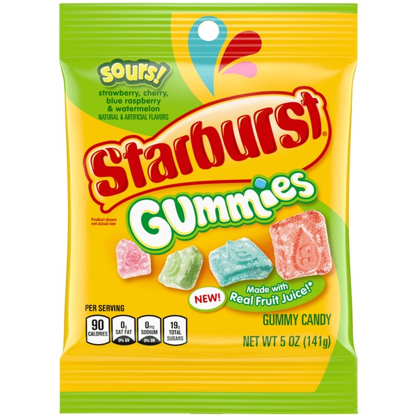 STARBURST Sours Gummies Candy, Bag, 5 oz