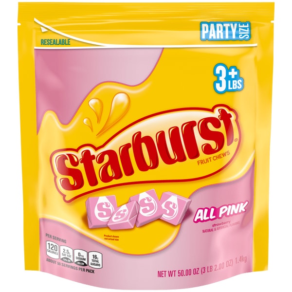 STARBURST AllPink Fruit Chews Candy, Party Size, 50 oz