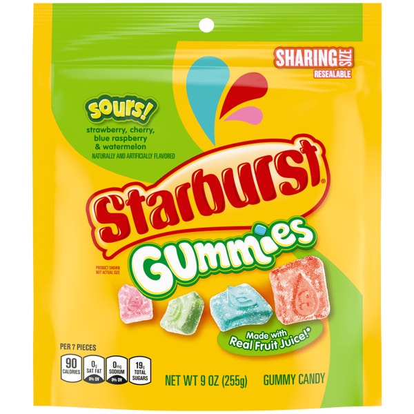 STARBURST Sours Gummies Candy, Sharing Size, 9 oz