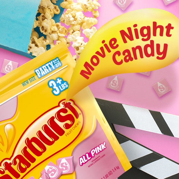STARBURST AllPink Fruit Chews Candy, Party Size, 50 oz