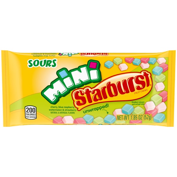STARBURST Sours Mini Fruit Chews Candy, Single, 1.85 oz