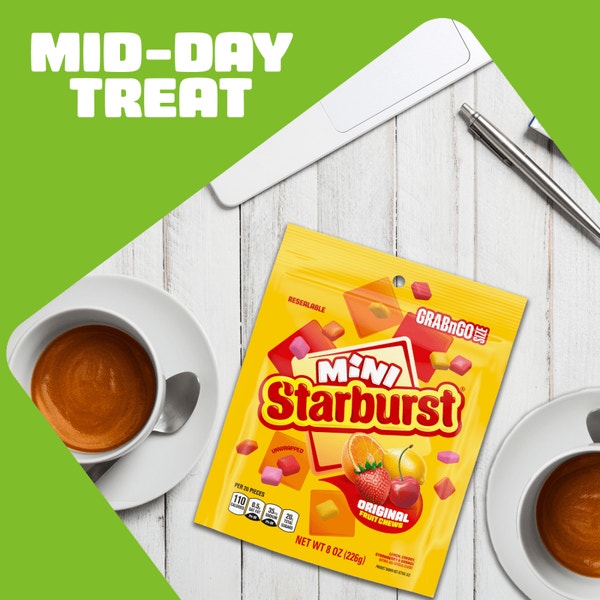 STARBURST Sours Mini Fruit Chews Candy, Grab n Go, 8 oz