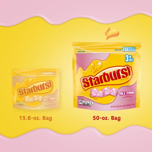STARBURST AllPink Fruit Chews Candy, Party Size, 50 oz