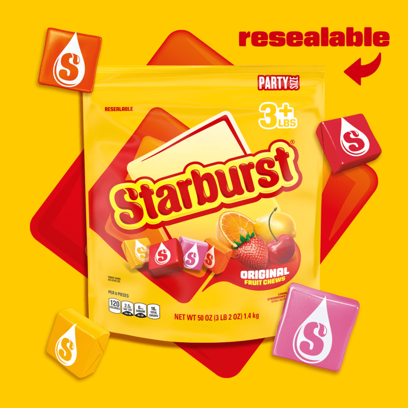 STARBURST Original Fruit Chews Candy, Party Size, 50 oz