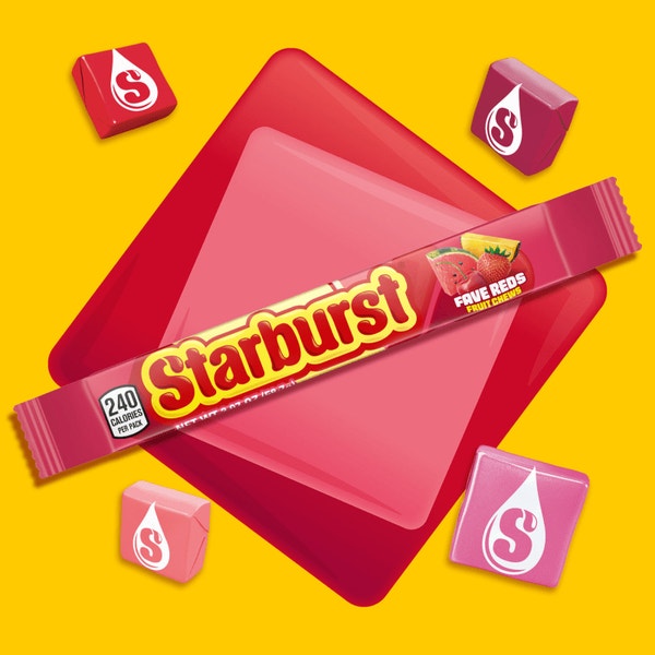 STARBURST Fave Reds Fruit Chews Candy, Single, 2.07 oz