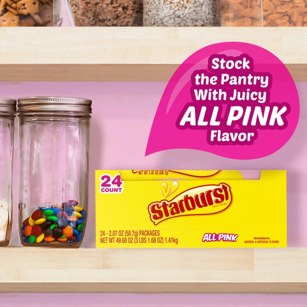 STARBURST AllPink Fruit Chews Candy, Single, 2.07 oz (Pack of 24)