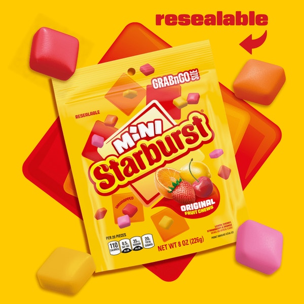 STARBURST Original Mini Fruit Chews Candy, Grab n Go, 8 oz
