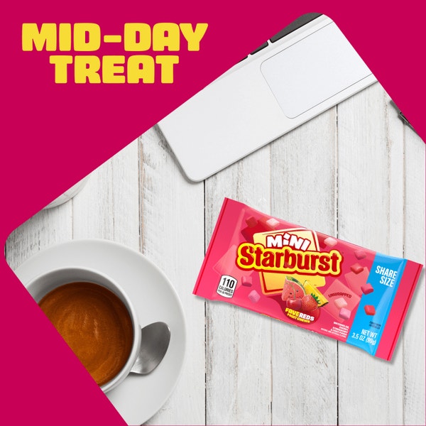 STARBURST Fave Reds Mini Fruit Chews Candy, Share Size, 3.5 oz