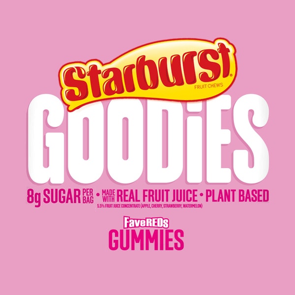 STARBURST GOODIES GUMMIES FAVE RED PEG PACK 1.8 OUNCES EACH
