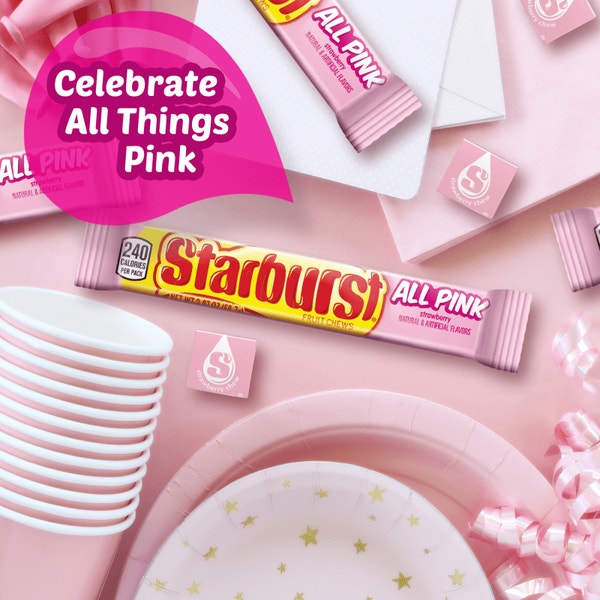 STARBURST AllPink Fruit Chews Candy, Single, 2.07 oz (Pack
