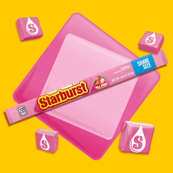 STARBURST AllPink Fruit Chews Candy Share Size, 3.45 oz