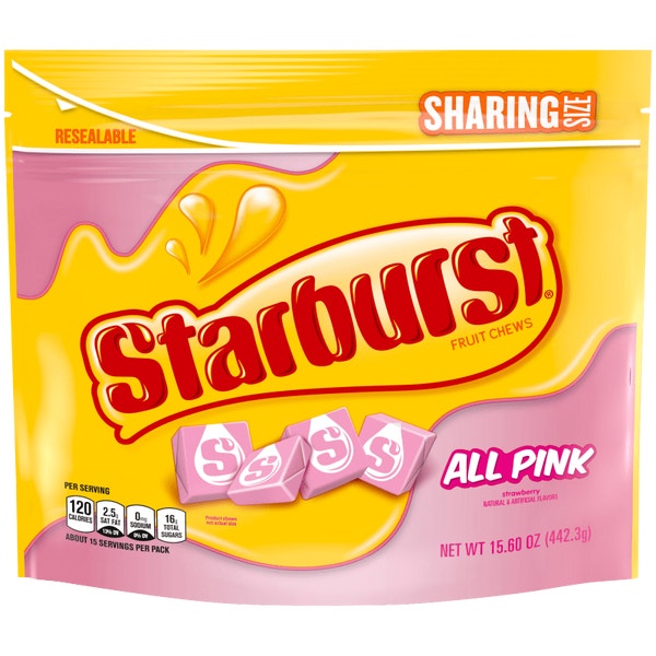 STARBURST AllPink Fruit Chews Candy, Stand Up Pouch, 15.6 oz