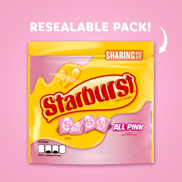 STARBURST AllPink Fruit Chews Candy, Stand Up Pouch, 15.6 oz